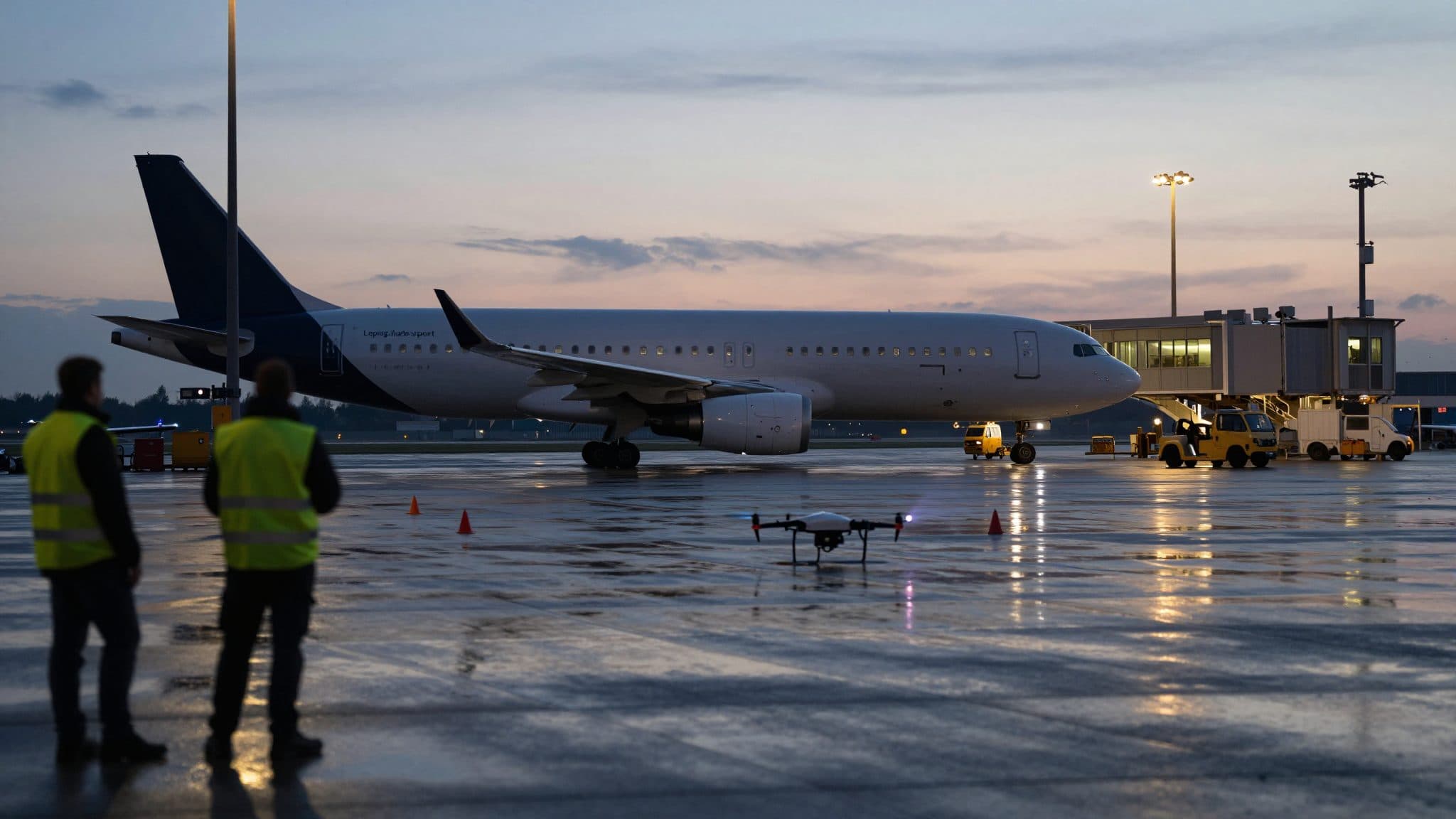Sprengstoffdrohne über ukrainischem Flugzeug am Flughafen Leipzig