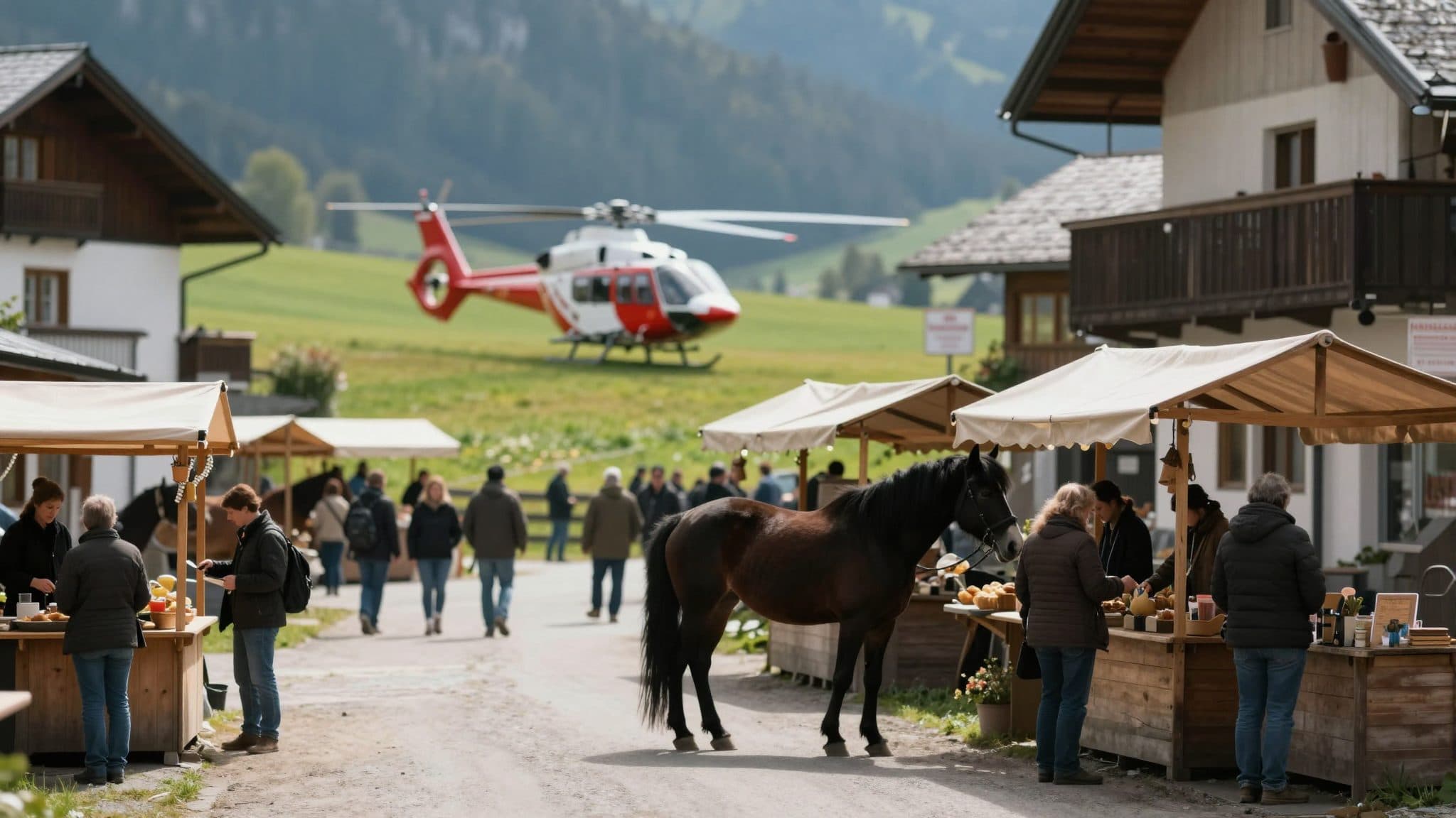 Neunjährige stürzt beim Pferdemarkt in Schöder vom Pferd und wird ins Klinikum Klagenfurt geflogen