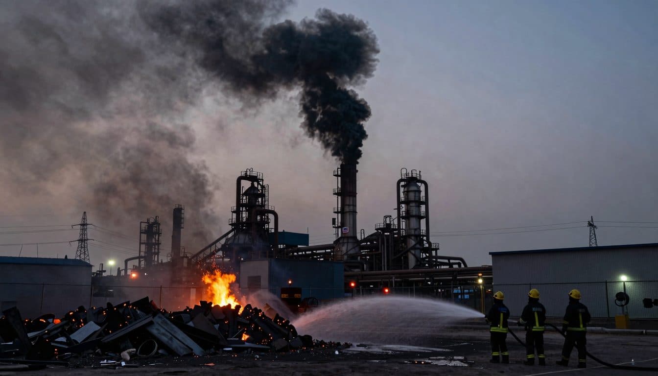 Großbrand auf Werksgelände von Salzgitter AG: Schrottberg steht seit Mittwochabend in Flammen