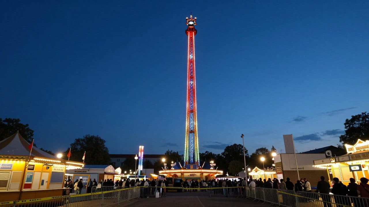 Schwerer Unfall am Münchner Oktoberfest: Mitarbeiter am Free-Fall-Turm in Lebensgefahr