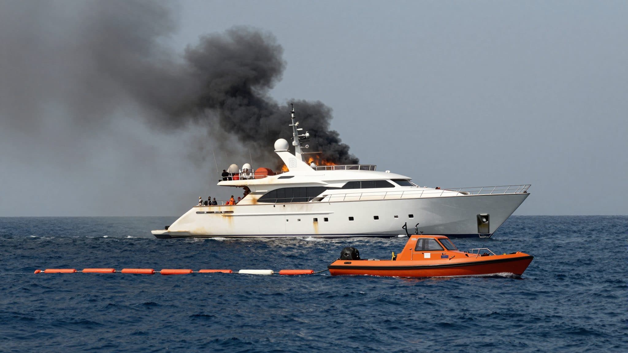 Yacht vor Jesolo in Flammen: Zehn Menschen gerettet, Boot gesunken