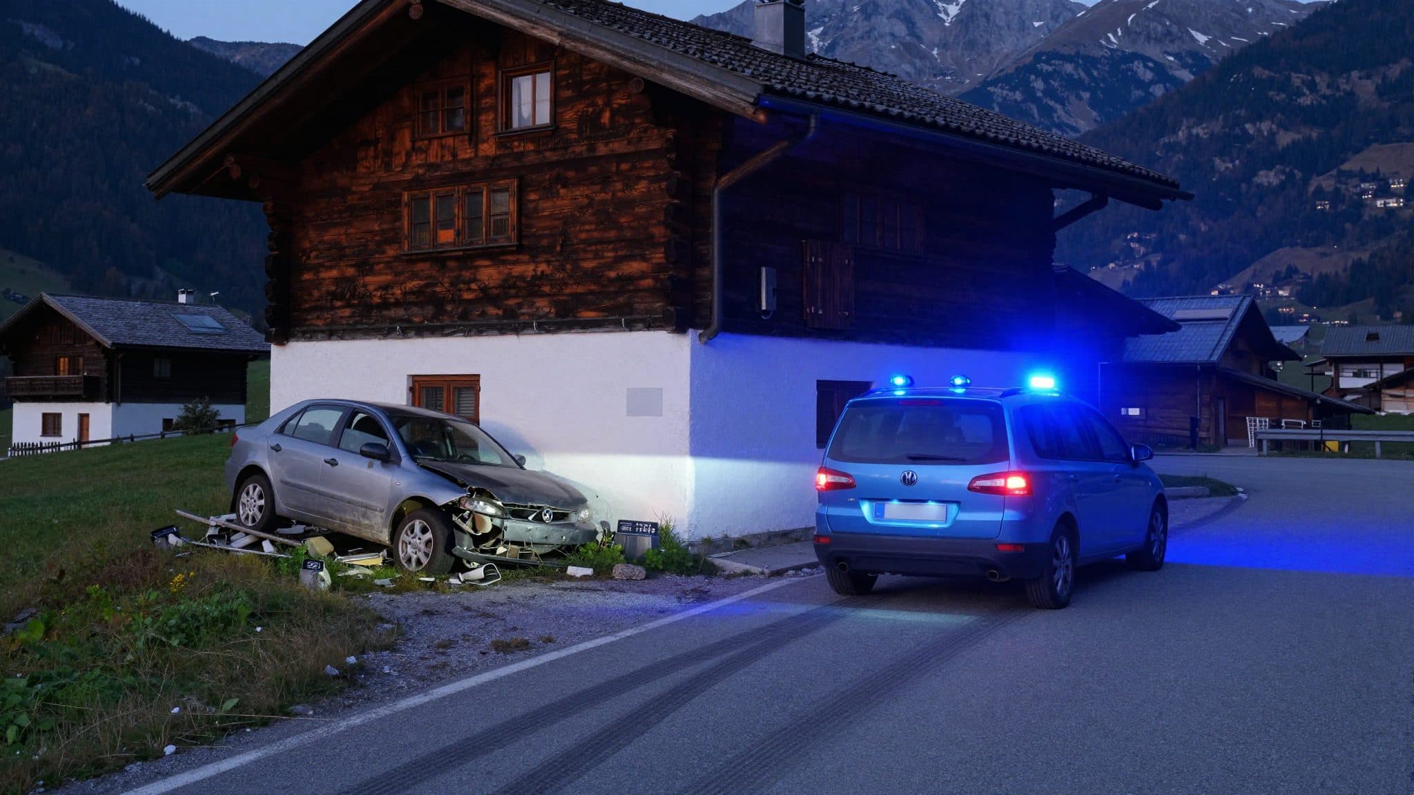 Alkolisierter 20-Jähriger kommt auf B111 von Fahrbahn ab und prallt gegen Almhütte