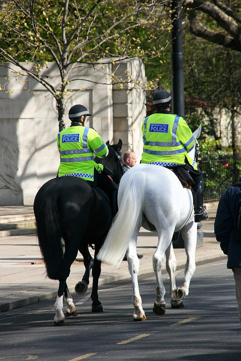 008 London Metropolitan Police Mounted Branch - Met Police horse patrol in London UK