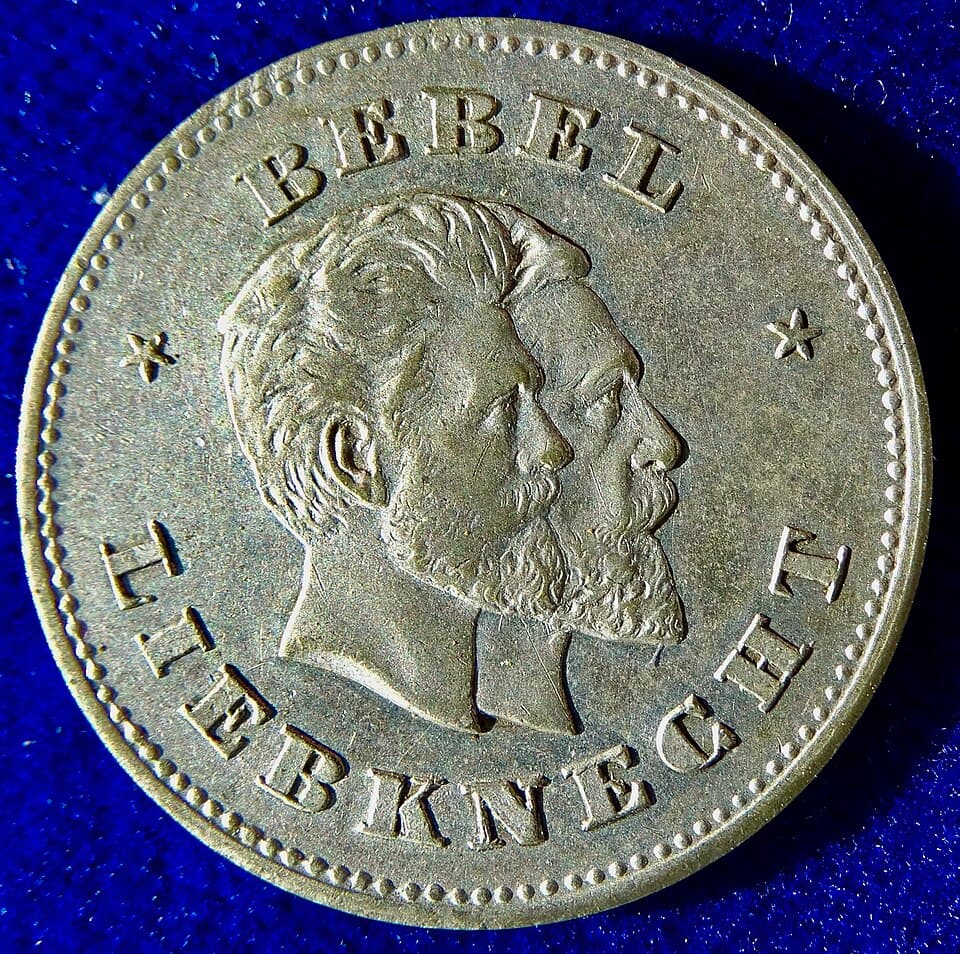 Medal 1890 German Reichstag Election Bebel Liebknecht Social Democratic Party of Germany (SPD), obverse
